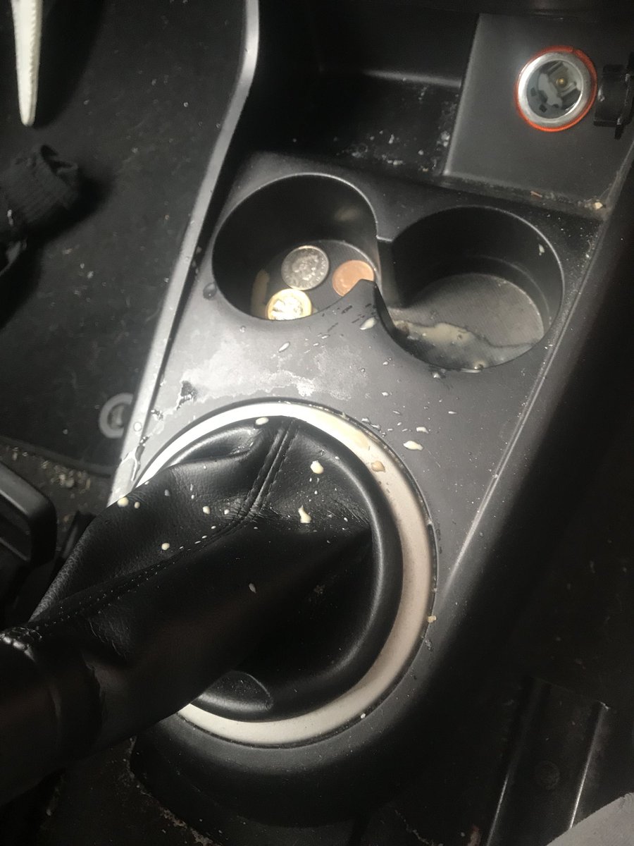 Matthewj01's tweet photo. Not my finest @StarbucksUK experience this morning! A cup with a damaged rim so the lid wouldn’t sit on properly and then it decided to pop off whilst driving to work! #coffeeshower https://t.co/yeiPz6Hwqe