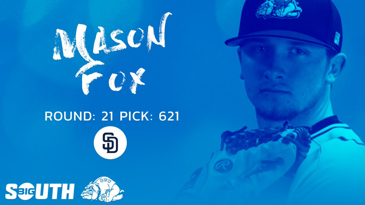 DRAFTED!

<a href="/GWUBaseball/">Gardner-Webb Baseball</a>'s Mason Fox headed to the <a href="/Padres/">San Diego Padres</a>!

#BigSouthBase #MLBDraft