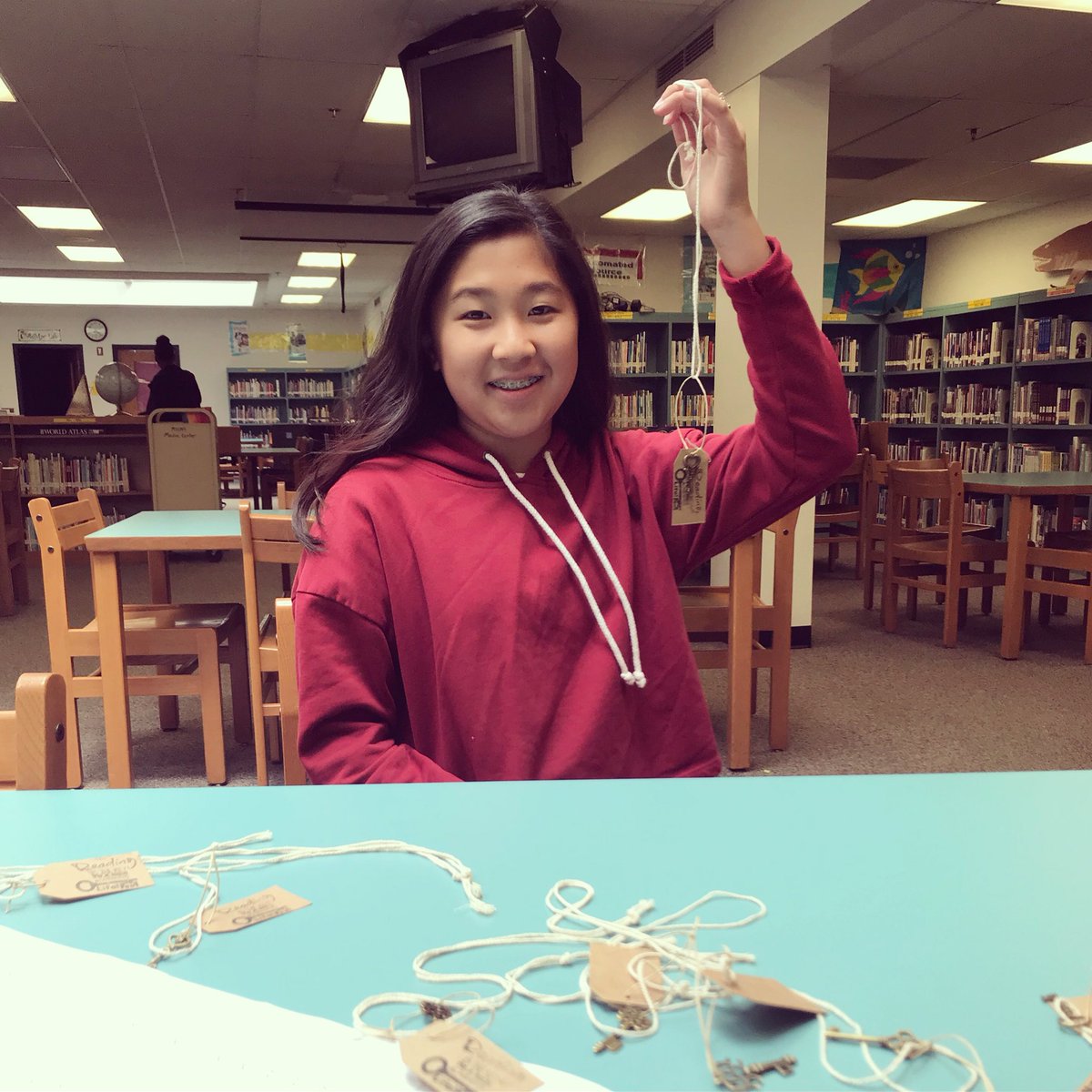 GwynethJones's tweet photo. Sarah T is on our @hcpss_mhms Top 30 VIP #KeyReader🔑 list! Congrats, Sarah!  @hcpsslibmed #tlchat #CelebrateHCPSS https://t.co/HmTepsY3c2