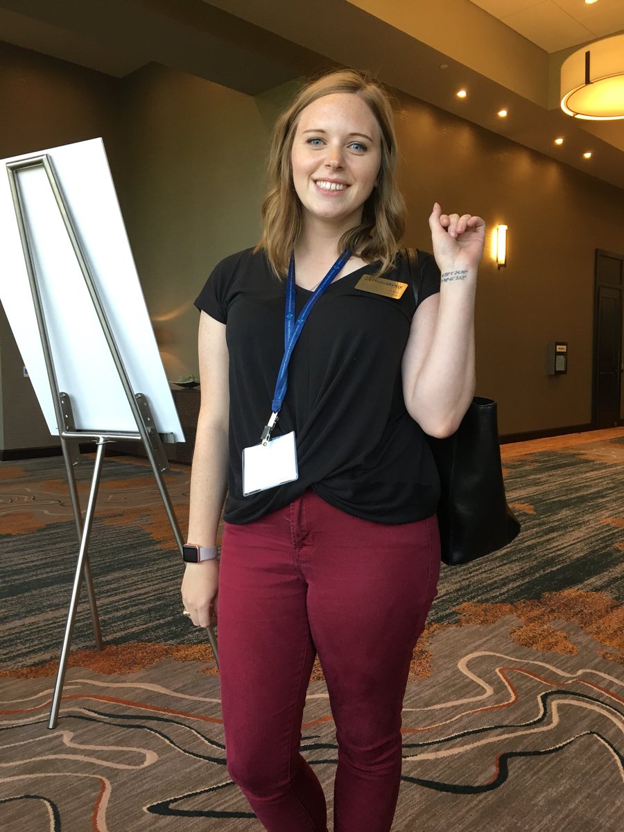 SteveStoler's tweet photo. Just met Maggie from the City of Pflugerville. She missed her hometown so much, she had the global coordinates of the house she grew up in tattooed on her wrist. Her hometown is Plano, Texas! #TAMIO18 #LovePlano https://t.co/IQcLUgBxdf