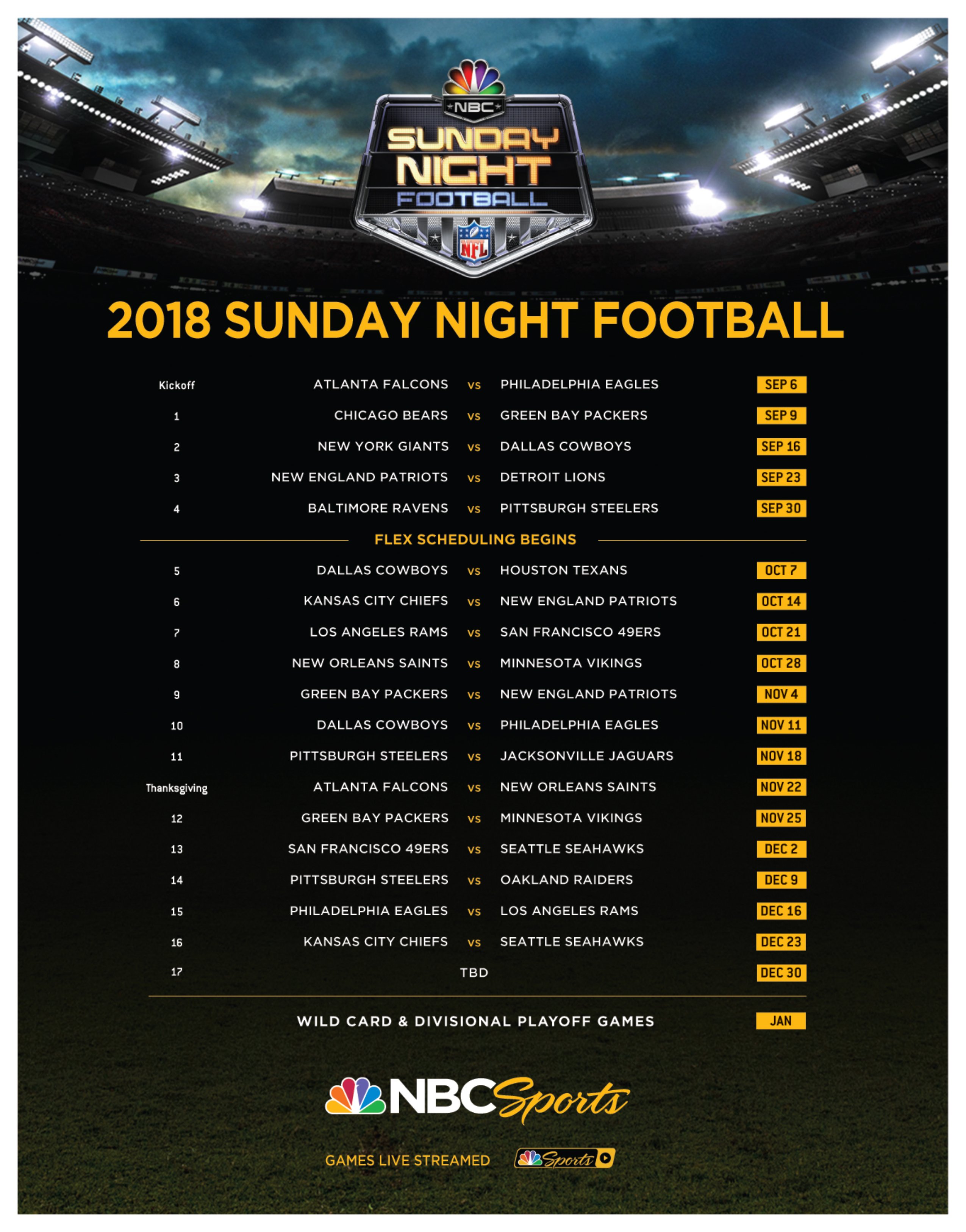 Snf schedule online