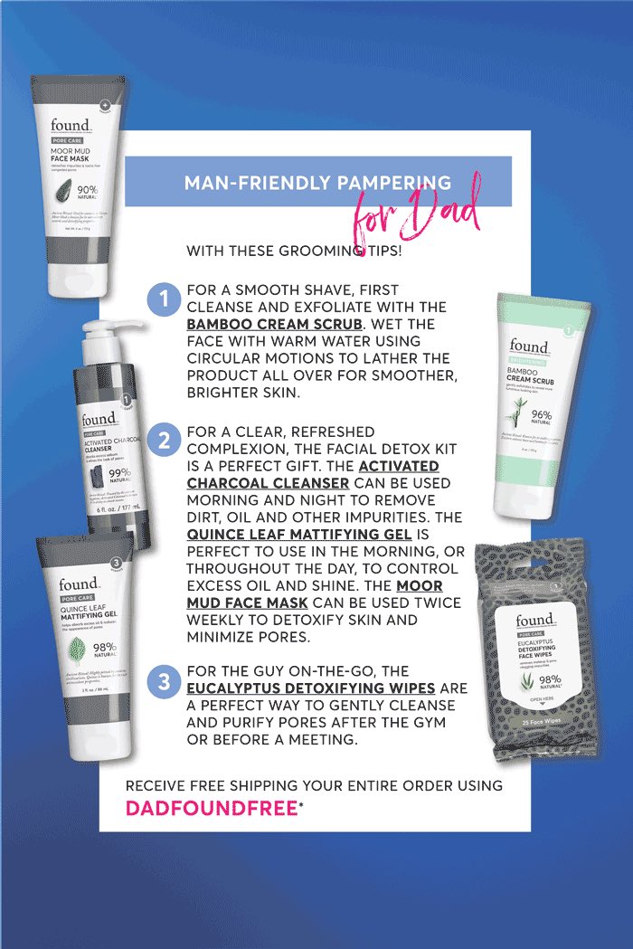 discover_found's tweet photo. Dad, Pops, Old Man, Pa, Father...keep your favorite fella looking and feeling their best with these found #groomingtips 😎 💙
🍃
.
Get FREE SHIPPING when you use code DADFOUNDFREE at check out (Now through 6/17/18)
🍃
.
Shop: https://t.co/ltFVc4IMhw .
🍃
.
#discoverfound https://t.co/JBtwLJwaBO