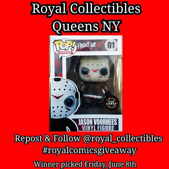 RoyalComicsNYC's tweet photo. Hey Pop Collectors! We haven't done a giveaway in a long time so we decided to give away this Jason Glow in the Dark Chase Pop ($100 value!) Simply repost, follow us, and tag #royalcomicsgiveaway Winner will be chosen this Friday 6/8 (ships Free in US, International Pays shi… https://t.co/rDjaMFLpJR