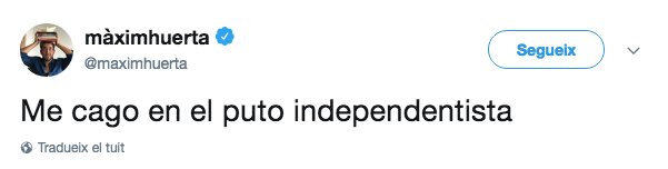 Oye <a href="/maximhuerta/">ɐıʌı˥|edición navidad</a> , soy un #sedicioso #independentista de #SantEsteveDeLesRoures, ¿te quieres cagar conmigo?