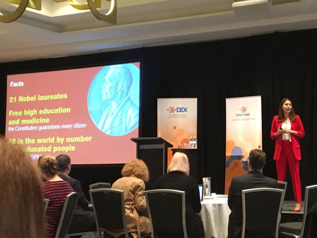 Fascinating presentation about the digital workplace landscape in Russia from Elena Bogdanova #DEX2018