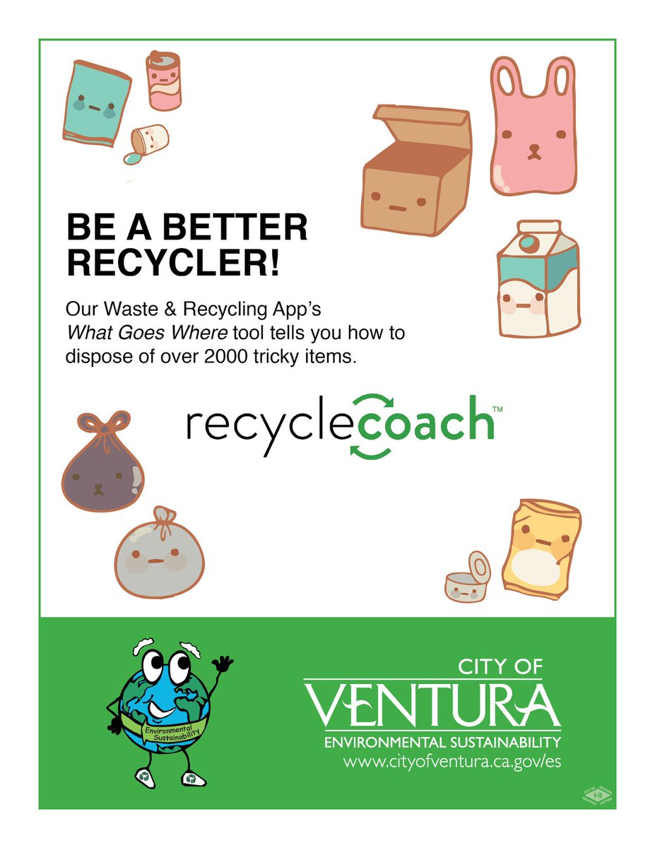 The City of Ventura JOINS the RECYCLE COACH NETWORK — Great Tips &amp; Resources for City residents, Find out more: bit.ly/2I0FUS2