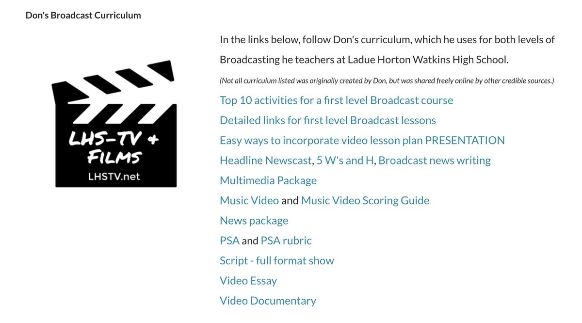 sammystrade07's tweet photo. New update to my RESOURCES page! Broadcast curriculum for #video educators. https://t.co/1qKm0gFwIp #powerofvideo #SchoolTubeChat #edtech #JEA https://t.co/qEmXXcPsda