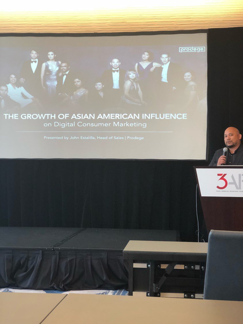 ProdegeLLC's tweet photo. Having a great time at #3AFSummit listening to our very own John Estalilla speak about The Growth of Asian American Digital Influence on #ConsumerMarketing! https://t.co/LheNB3BW8k https://t.co/uAkF7jwPjM
