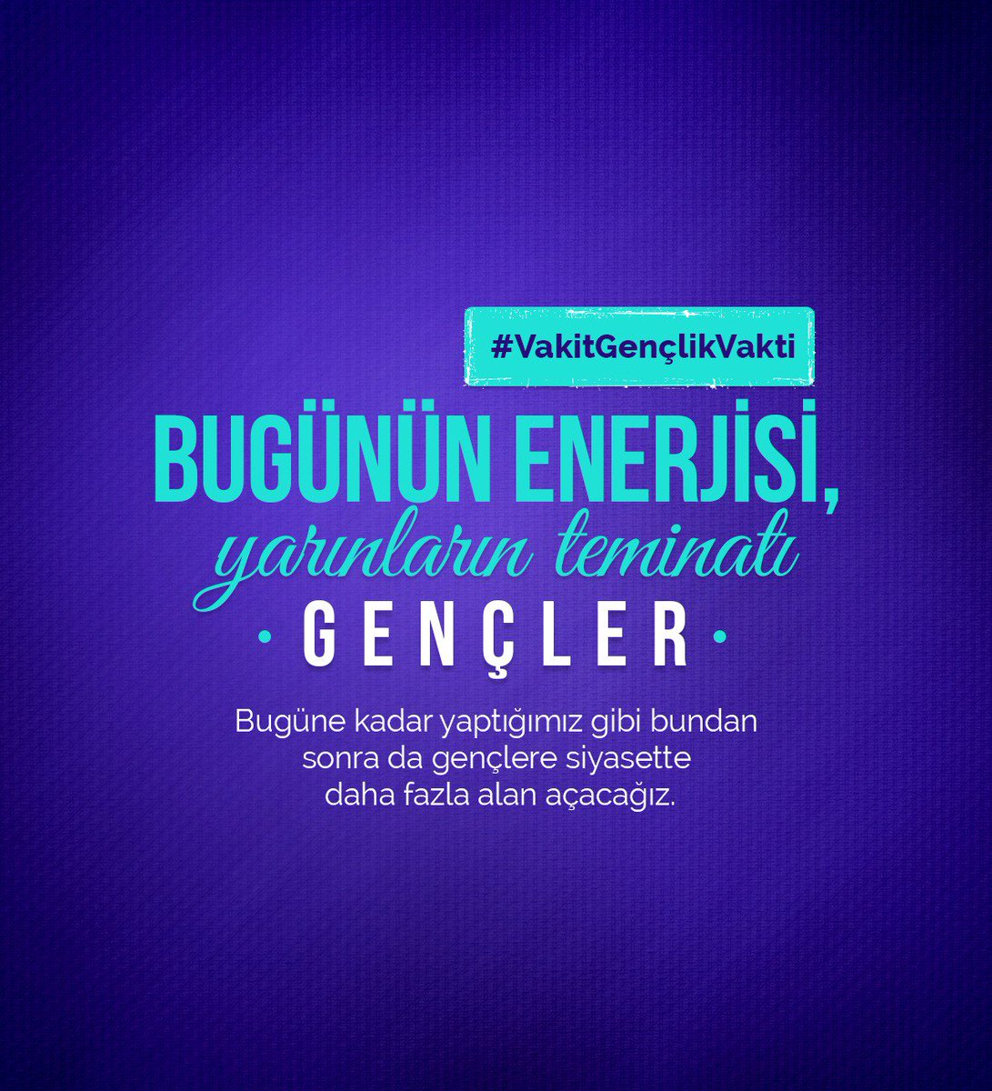 Gençlerimiz için “Kariyer Merkezleri” kurarak gençlerin ortaöğretimden yükseköğretime geçişte eğitim ve kariyer planlamasına yardımcı olacağız. #VakitGenclikVakti