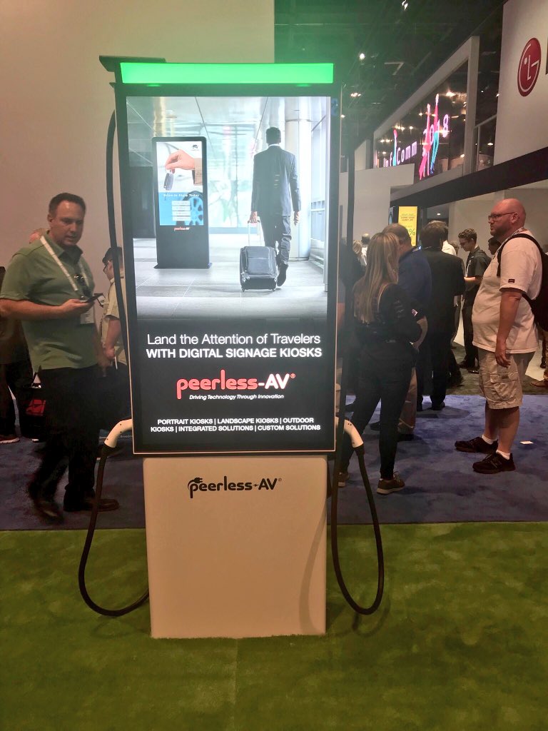PeerlessAV's tweet photo. Come to booth C2947 & check out our wide variety of innovative, award-winning AV solutions that will transform your business. We’ve got it all - from #outdoorTVs to #kiosks to #videowallmounts and more! #InfoComm18 #AVTweeps https://t.co/s5dah0WUPF