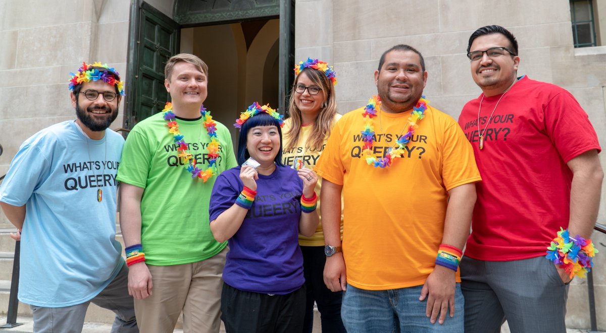 Staff getting ready for Pride Parade