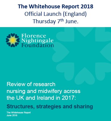 ClaireW_UK's tweet photo. NEWS ALERT: Today marks the official launch of 'The Whitehouse Report 2018' - the culmination of a Travel Scholarship (@FNightingaleF) focusing on Research Nursing Structures and Strategies across the UK and Ireland
#WhyWeDoResearch #FNF2018

https://t.co/you92P2kBm https://t.co/3YI50h6rdb
