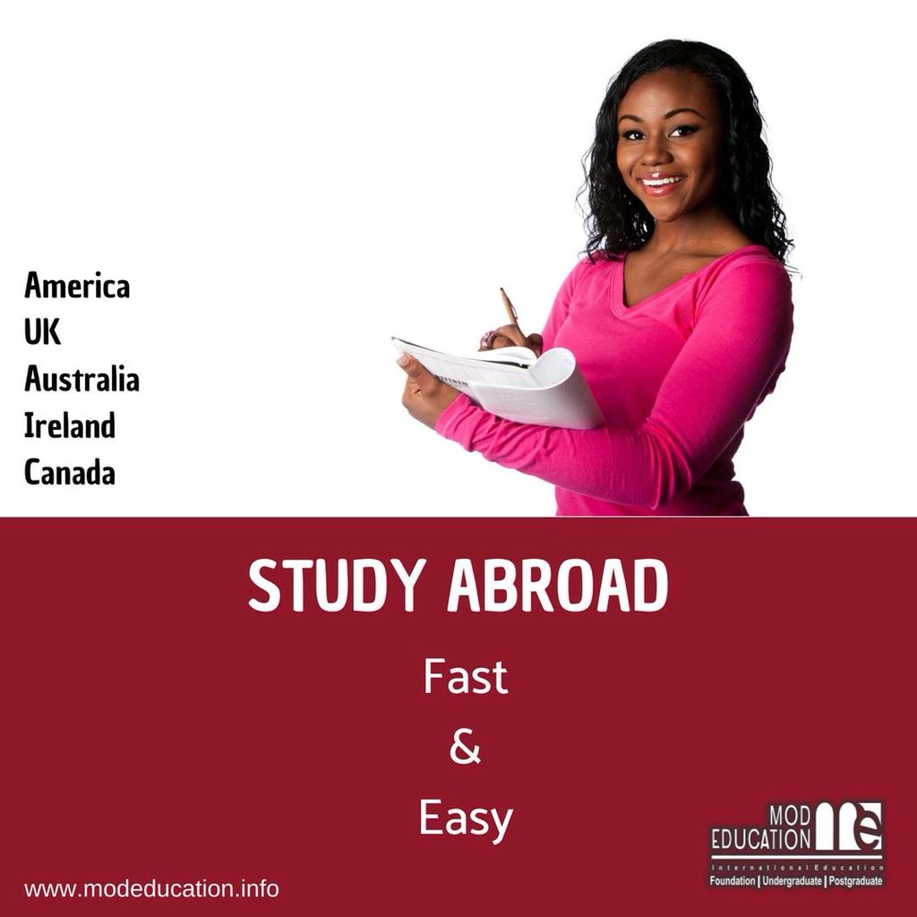 modedunigeria's tweet image. Where abroad do you want to study?

America, Canada, UK, Ireland or Australia.

We have successfully placed well over 700 students, into a range of undergraduate and postgraduate courses/programmes in our partner universities abroad. #modeducation