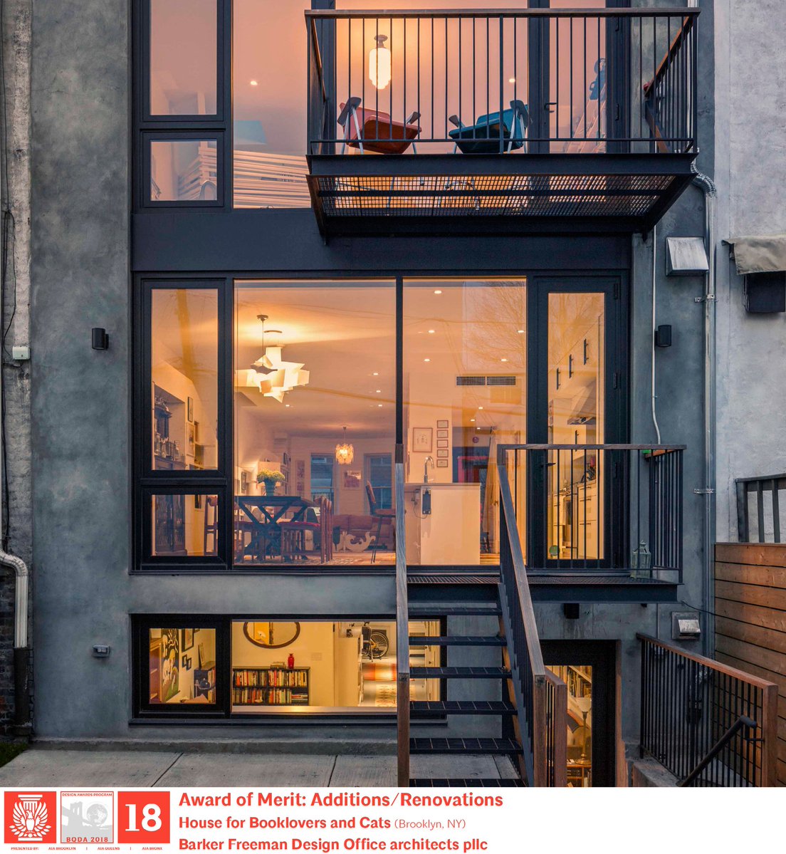 The #MeritAward in the Additions/Renovations Category is awarded to Barker Freeman Design Office for House for Booklovers and Cats  

Congratulations! 📷 #BFDOarchitects #Booklovers #Cats #BQDA18 #Brooklyn #Queens #Bronx <a href="/alexandrabarker/">Alexandra Barker</a>