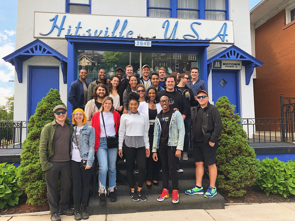WE’VE MADE IT TO HITSVILLE U.S.A! Here is a cast/band/crew picture of us standing on the grounds that got us where we are today! We are so excited to share this story with you on June 12-17! So make sure you get your tickets!! 💕💃🏾🎙-Quiana (@bonitaquiana ) from <a href="/MotownMusical/">Motown The Musical</a>