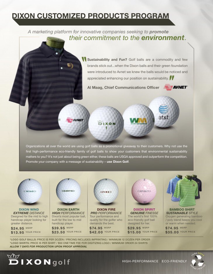 BostonDixonGolf's tweet photo. Did you know that Dixon Golf offers logo golf balls for as low as $13.95 a dozen with the logo printed for free! DM us and order yours today for your upcoming tournament https://t.co/gKgqCkrpqu