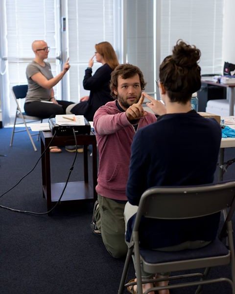 DANGlobalSafety's tweet photo. OWUSS/Rolex scholar Yann Fuchs and DAN interns Chloe, Burnley, Alex, and Emily are being put to the test with the DAN First Aid courses this week. Can you identify what they're doing in this photo? #NoHints #DANSafe #FirstAid https://t.co/GOwWOEY4yB