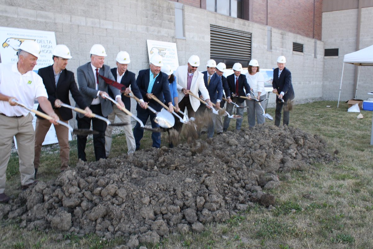 OMSarchitecture's tweet photo. Thanks @MuncieStarPress & Reporter @SethSlabaugh for covering & story on the #Groundbreaking at #DelCom #DeltaHighSchool #MuncieIN & all those who help make the #school #event happen! @DelComSchoolBoard @ReeceMann Superintendent @OMS_Architects @MattconGC https://t.co/AwTGUqYM5C https://t.co/suZV4IDZXG