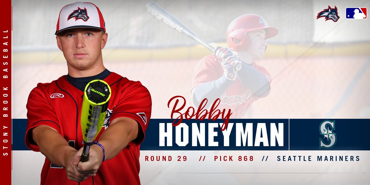 StonyBrookBASE's tweet photo. MLB DRAFT '18 \\ Bobby Honeyman joins Pinto at the draft party!!! @BobbyHoneyman was selected in the 29th round by the @Mariners!!! 
#SeawolvesUnited | #AEBASE | @SBAthletics https://t.co/rgTdjjXduN