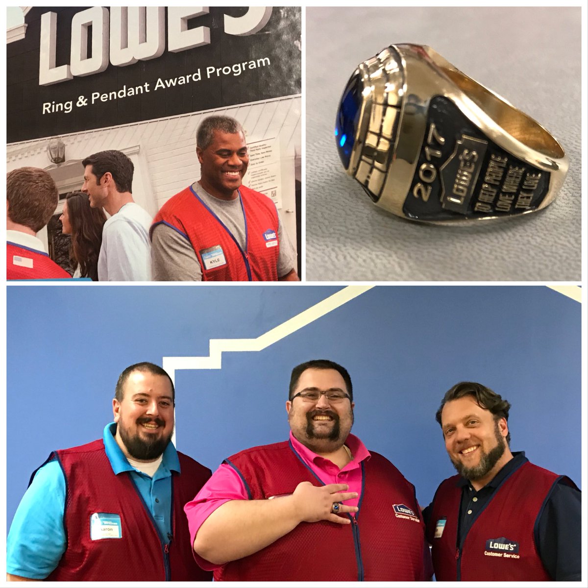 acarrmsu's tweet photo. Congrats Team Holland, MI on your ring award! Looking forward to the store having another great year🎉🎈💥⚡️ #ringaward #loweslife #swagger #winning @HR4Connected @theswaggymitten @Market844Lowes https://t.co/8Sbkm5oNG5