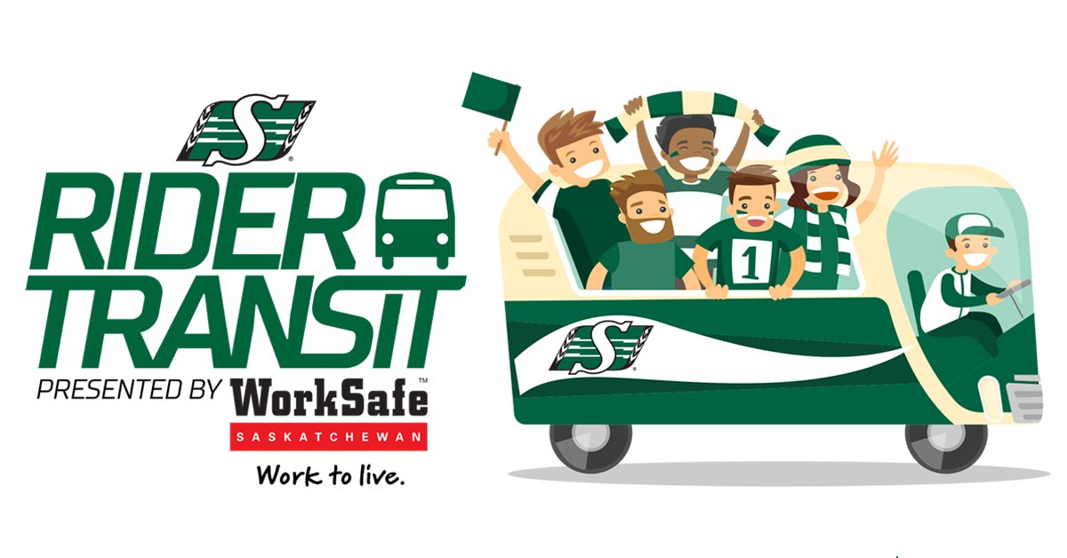 worksafesask's tweet photo. How are you getting to the @sskroughriders game on Friday? Grab a few of your friends and hop on #RiderTransit for a safe ride to and from the stadium. #Riders #RiderNation #MissionZero https://t.co/tXajniK0N8 https://t.co/TiAb0PVuzj