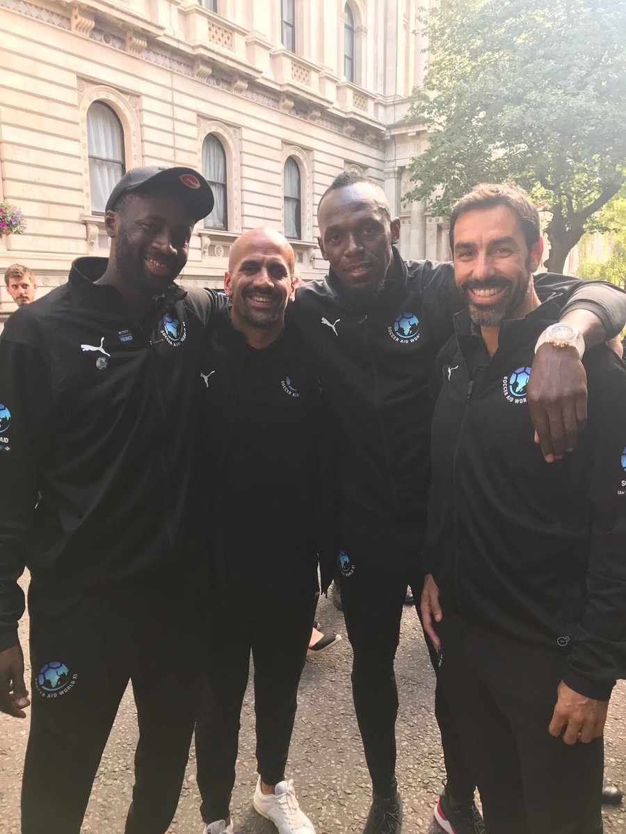 YayaToure's tweet photo. Great first day with the guys for @socceraid 👌🏾 #TeamUsain https://t.co/I8xdKMl2Iv