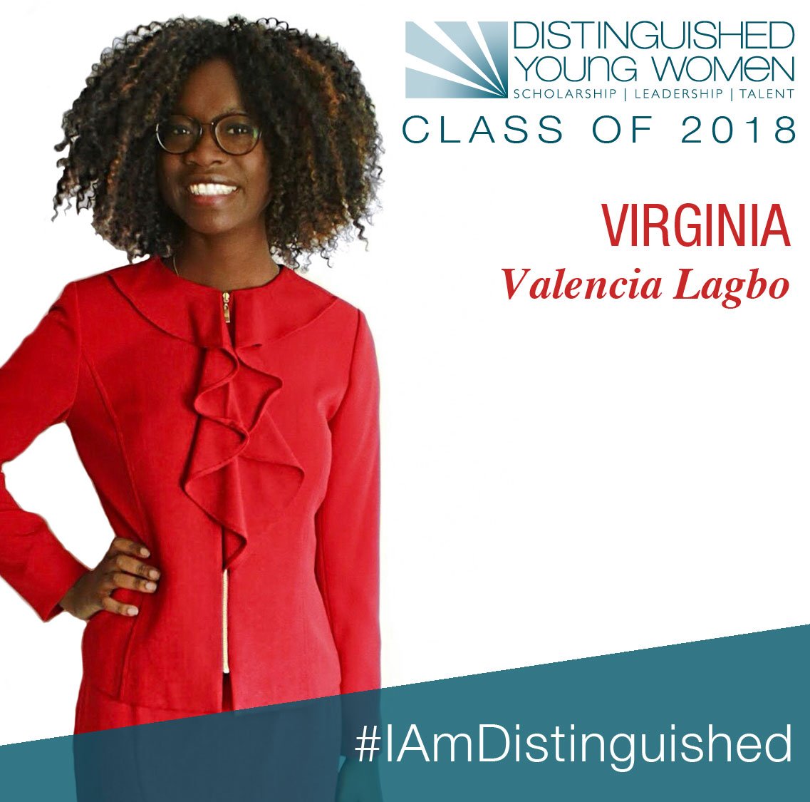distinguishedyw's tweet photo. Valencia Lagbo of Virginia Beach, Va., is the Distinguished Young Woman of Virginia for 2018. She plans to attend Cornell University where she will pursue a career in global, public and environmental health. #IAmDistinguished #DYW https://t.co/6cB7XaIgWe