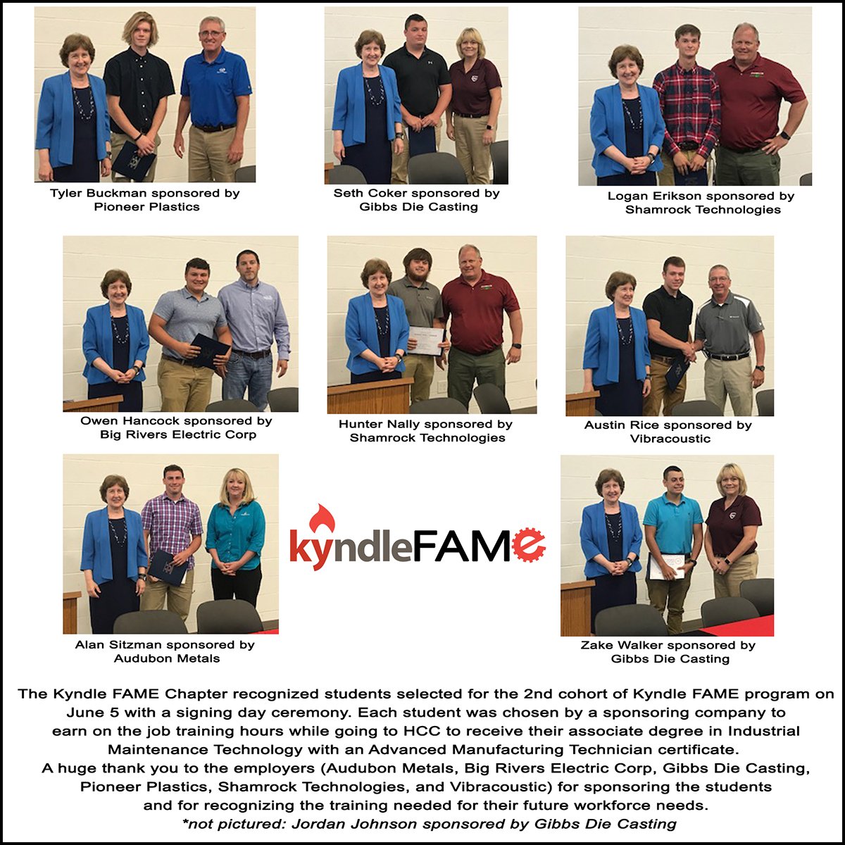 Kyndle FAME Holds Signing Day! kyndle.us/News/Article/2… … @Gibbs_dcHR <a href="/BRElectricCorp/">Big Rivers Electric</a> <a href="/PioneerPlastics/">Pioneer Plastics</a> <a href="/Vibracoustic/">Vibracoustic</a> Hydro Aluminum, Audubon Metals, Shamrock Technologies <a href="/IntlPaperCo/">International Paper</a> <a href="/hendersoncc/">Henderson CC</a> @HCC_DrW