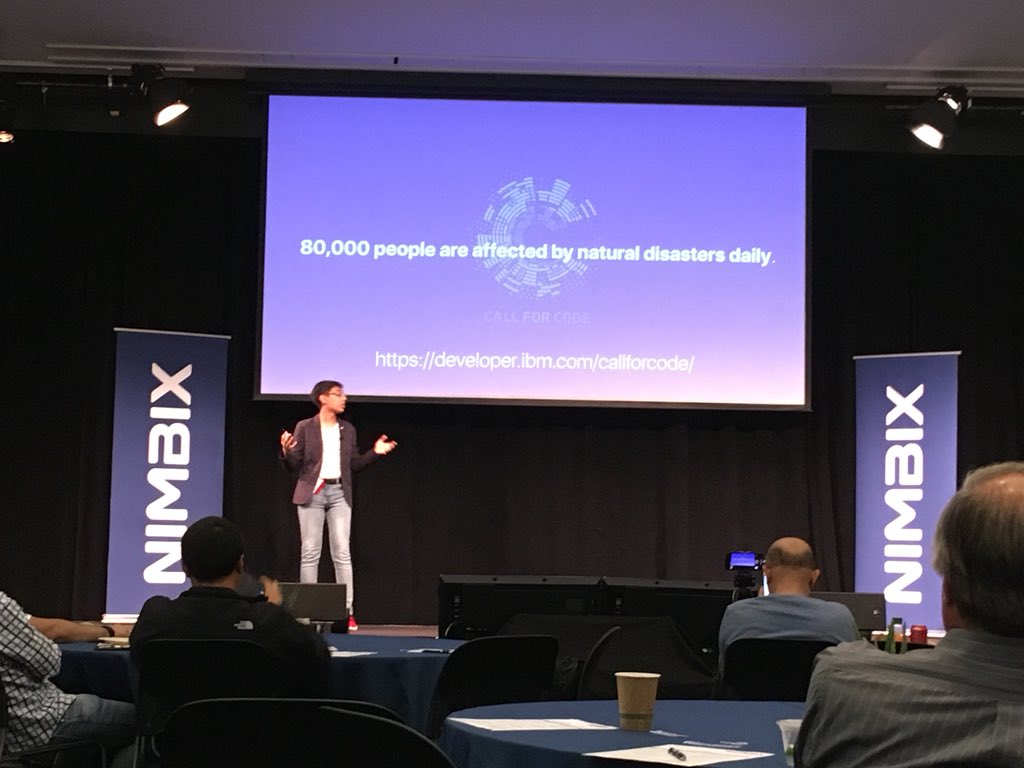 uclaRaymond's tweet photo. #IBM  #CallforCode  at  #Nimbix HPC Cloud Summit. https://t.co/ou5leQXZK4