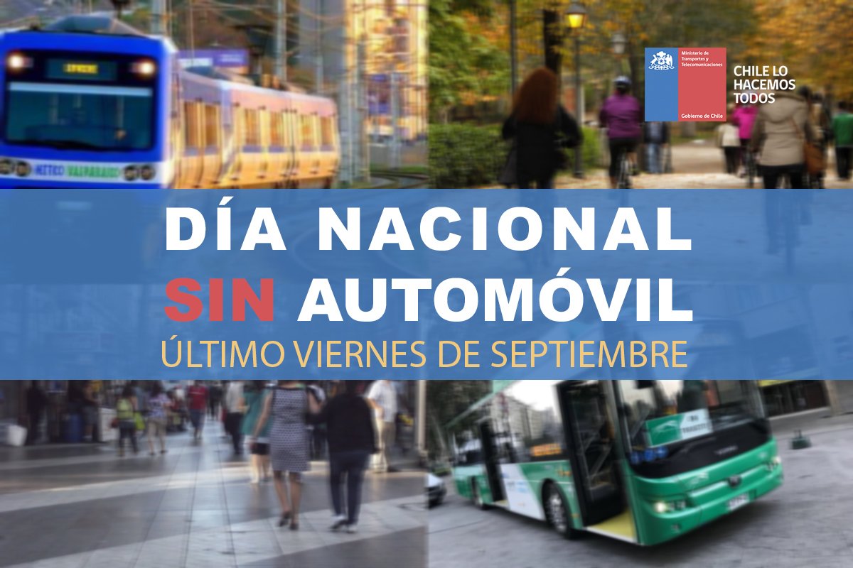 MTTChile's tweet photo. ¡YA ES OFICIAL! Todos los años, el último viernes de septiembre, celebraremos el Día Nacional Sin Automóvil 🚲🚇🚌🚆🚊🚶‍🚶‍

https://t.co/4lZVWC9bVi https://t.co/tJuq45jkYJ