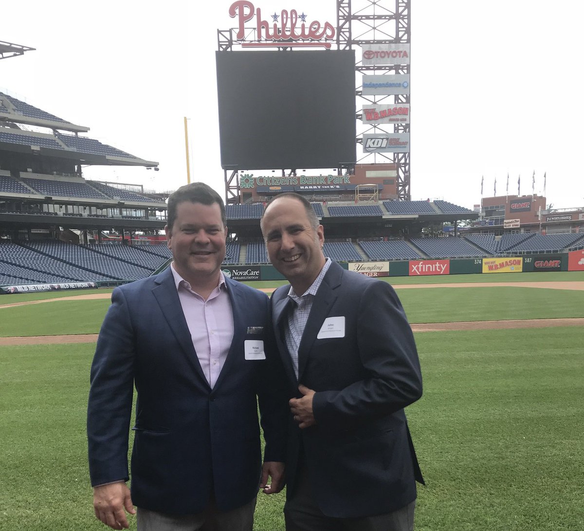 SpiezleArch's tweet photo. Rich and John on a tour of Citizens Bank Park with Delaware Valley APPA. Go Phillies! #DVAPPA #SpiezleArchitecturalGroup https://t.co/osBjStcOLQ