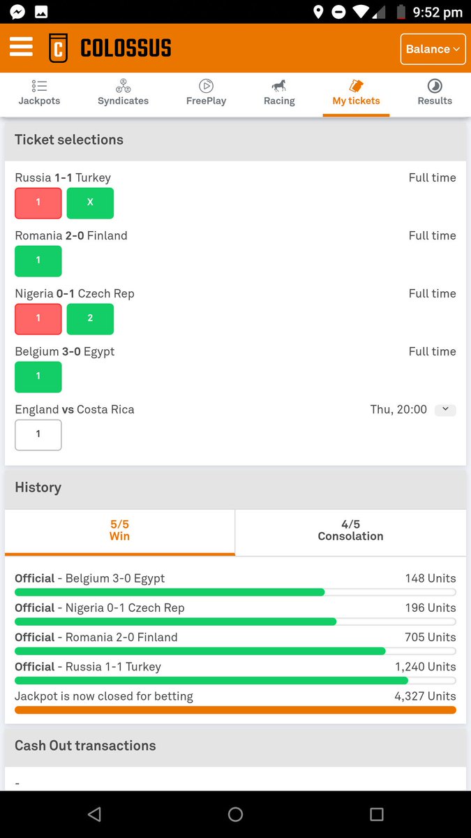 Bonusbanter's tweet image. We also go 4/4 in our pick 5 (&amp;amp; 2/2 on the next one) so we just need England to win tomorrow to secure around 6 times our investment. Are we confident they win?

#BeColossus