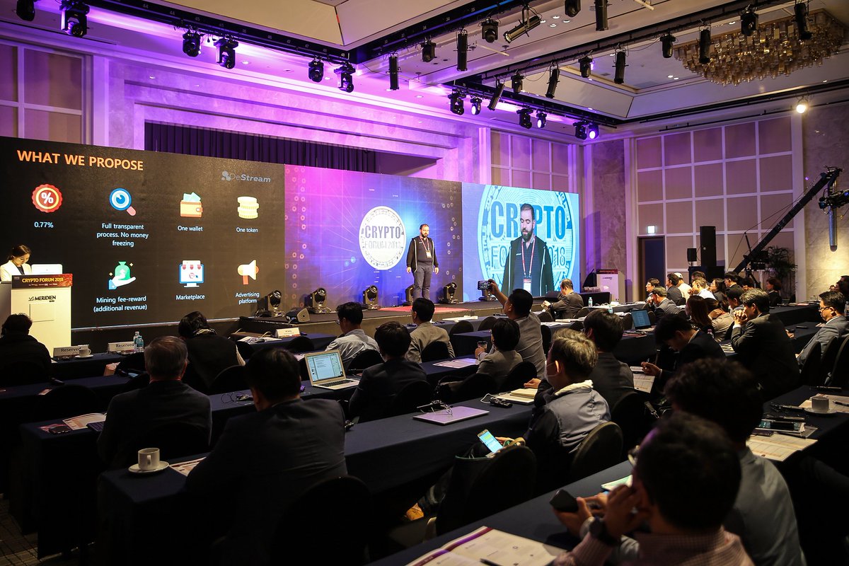 DConferenceIO's tweet photo. Tachat Igityan, the Founder &amp; CFO of Destream, speaking at Crypto Forum for Hotcoins! https://t.co/XLQZbcLDYI