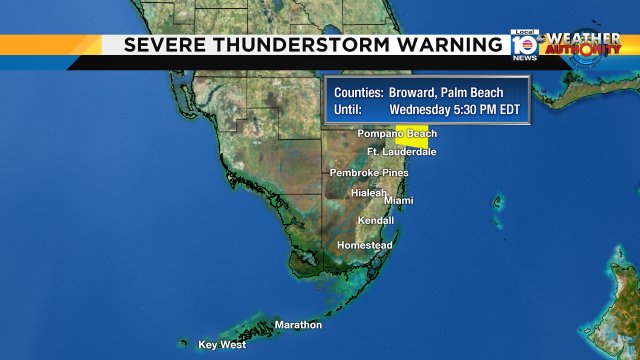 Local 10 WEATHER ALERT - Severe Thunderstorm Warning for the highlighted areas. More info at bit.ly/krCDQ?utm_medi… https://t.co/k5SjsX1TeM