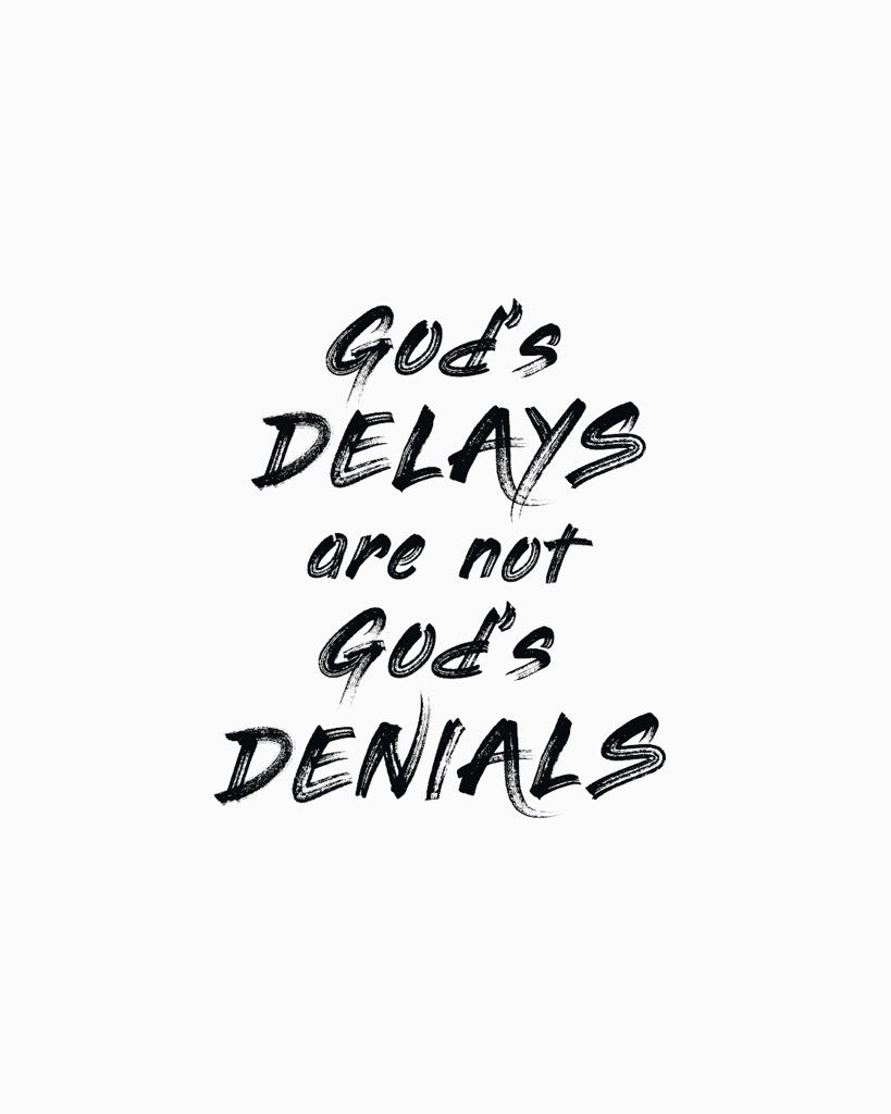 bradstraarup's tweet photo. I used to interpret a "Not Now" as a "No."

However the more I've read the Bible, the more I've seen Biblical characters persevere through seemingly closed doors. They understood that a delay is just that - a delay. 

What delays are you treating as denials? https://t.co/9H9N02emBa