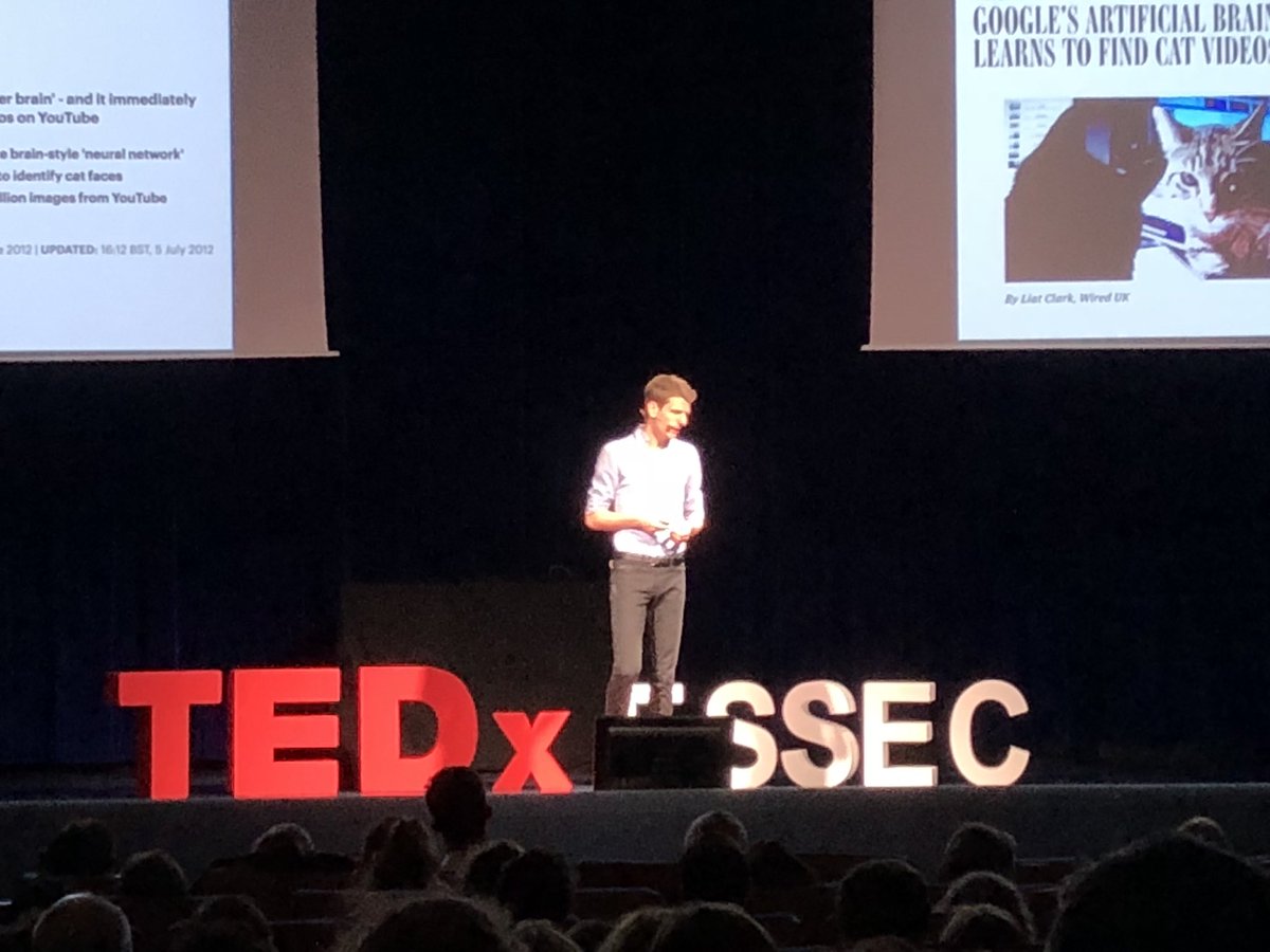 TEDxESSEC's tweet photo. « #technology could create jobs. #bitcoin and #blockchain are good example » @Bertok_Balint @ESSEC #Alumni #AI #TEDxESSEC https://t.co/h3X4L1LlcH