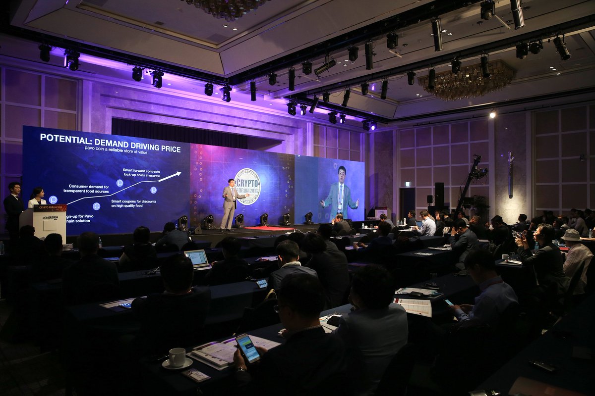 DConferenceIO's tweet photo. Allan Young, the Co-founder and Vice-chairman of Pavo, speaking at Crypto Forum for Hotcoins! https://t.co/aYM7R08dli