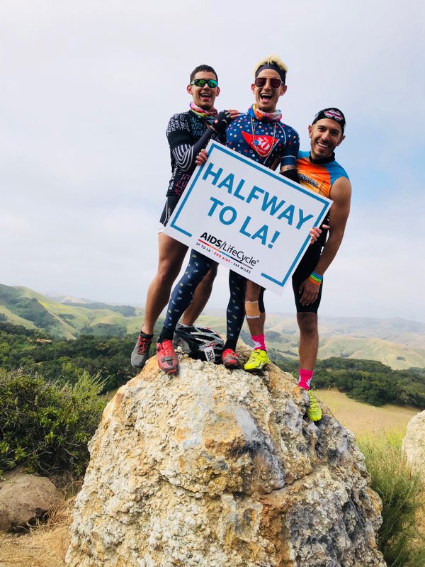 FrankieJGrande's tweet photo. Beyond grateful! The first half of this journey has been beautiful, challenging, heartwarming, emotionally draining, physically exhausting, triumphant and completely worth every single pedal stroke. Thank you @AIDSLifeCycle for this beautiful ride over the rainbow! 🌈 🚵🏼‍♂️💕 https://t.co/FwCopzjPBk