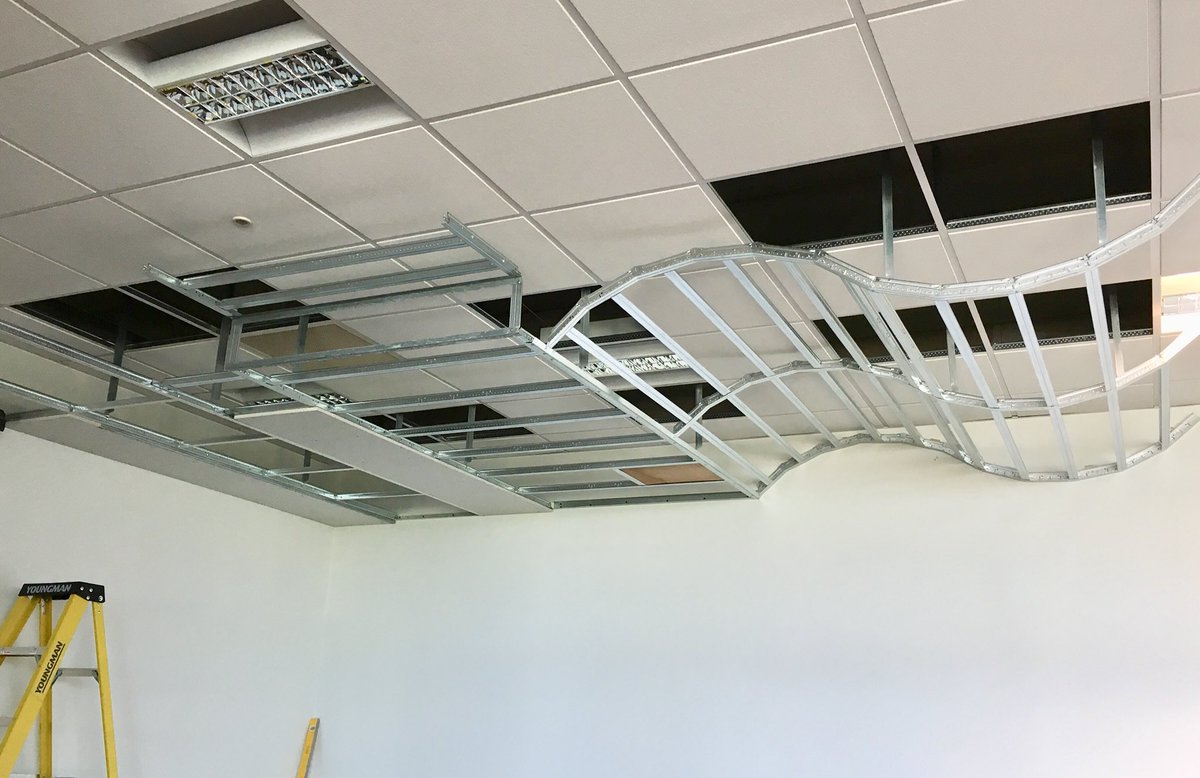 DGSMark's tweet photo. If you are in the Dagenham area and would like to check out the versatility of @ArmstrongCeilin #DrywallGridSystem why not pop into @encon_group and they can show you this mock up! Perimeter details, flat, stepped and faceted #DGS ideal for any #Drywall #Ceiling installation https://t.co/aRVImPoBCR