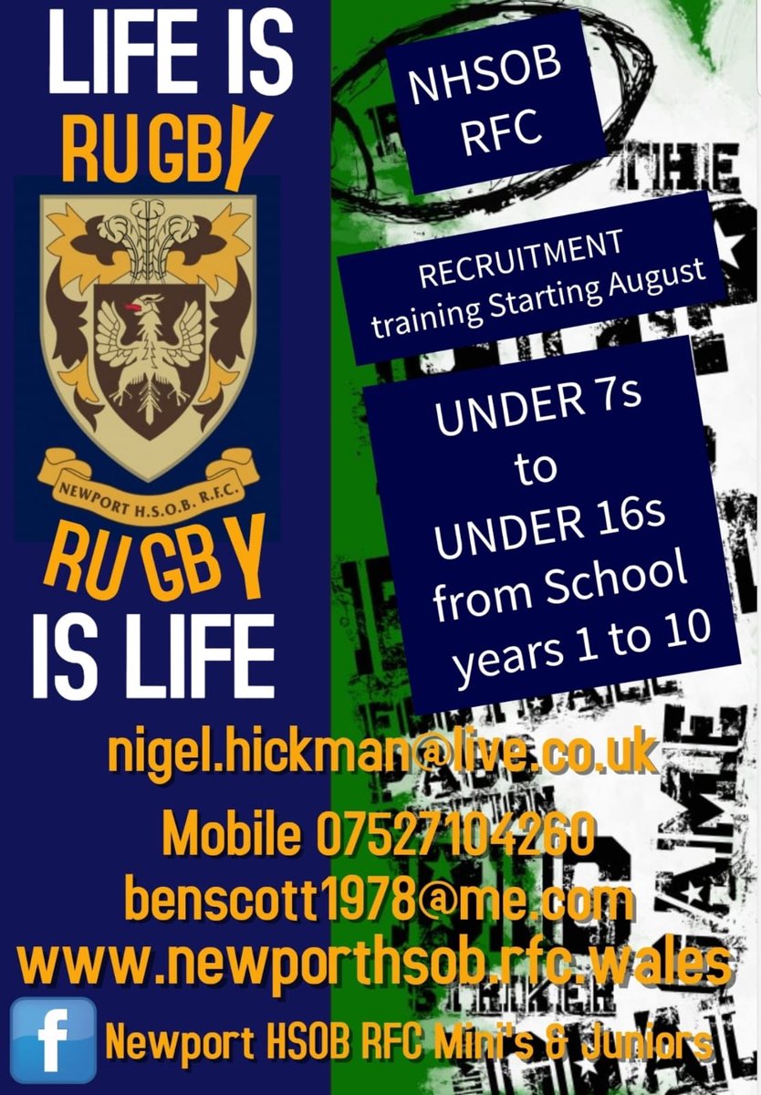 WillEvans01's tweet photo. Thinking of playing rugby or know someone who would love to get involved? @NHSOBRFC1 get in contact #FamilyClub #Rugby #LifeIsRugby #RugbyIsLife #Recruitment #BiggestClubInWales https://t.co/kc0W8YfhlF
