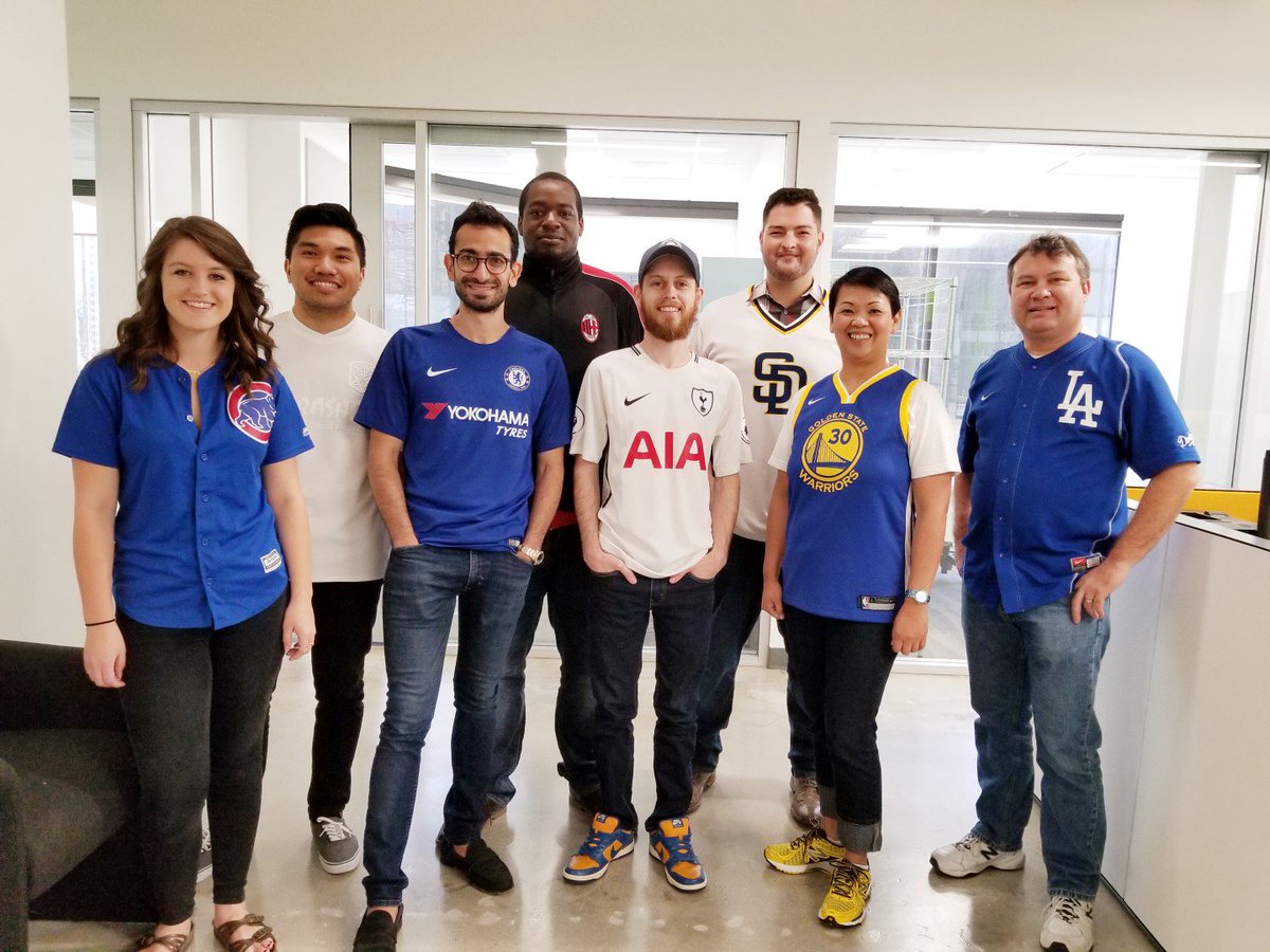 meengineersinc's tweet photo. Last week our LA office wore sports jerseys to celebrate the basketball and hockey championship games that are going on right now! #ME_play https://t.co/XHbJlKQ79Z
