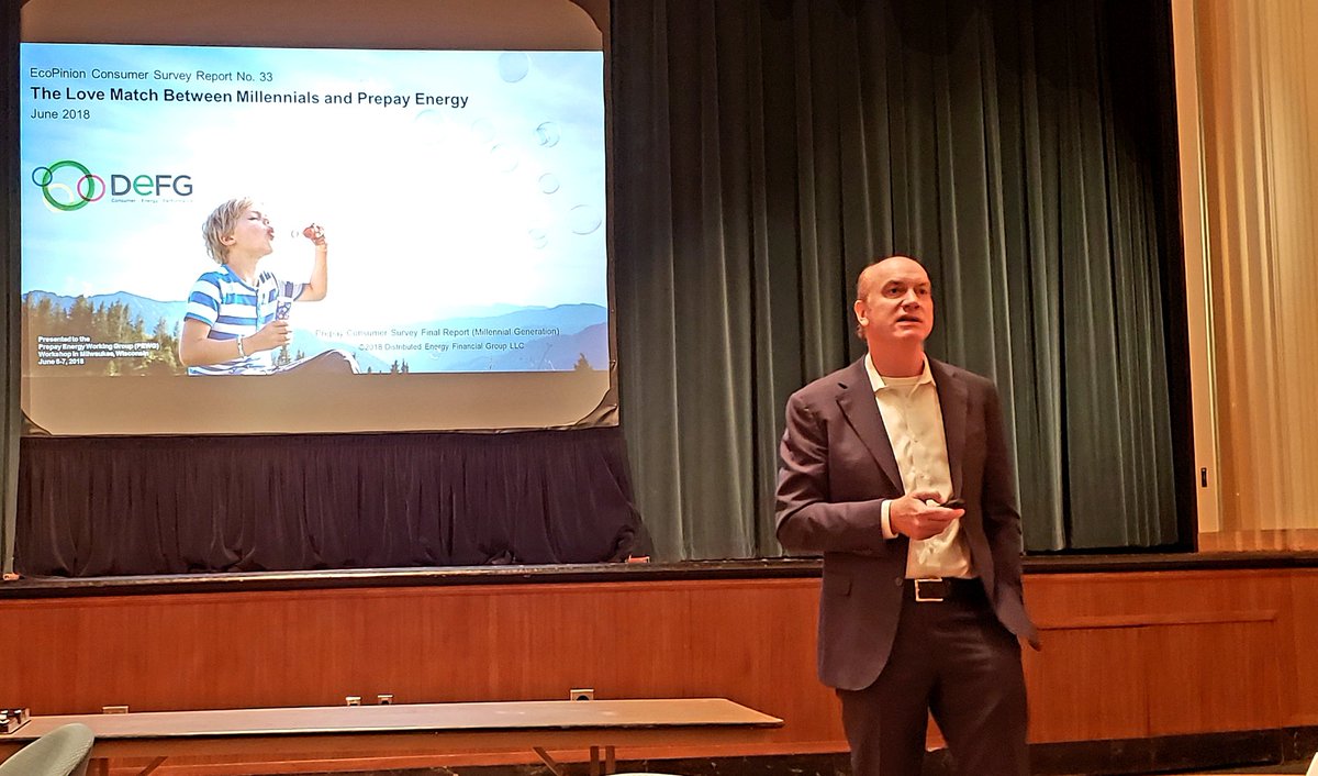 jeffreymweiser's tweet photo. Millennials are TWICE as likely to want to move to a prepay program (more than 30 percent of those polled) says @defgllc CEO Jamie Wimberly today    @we_energies in Milwaukee per a study his firm recently completed with Russell Research https://t.co/Zh27k7R07E