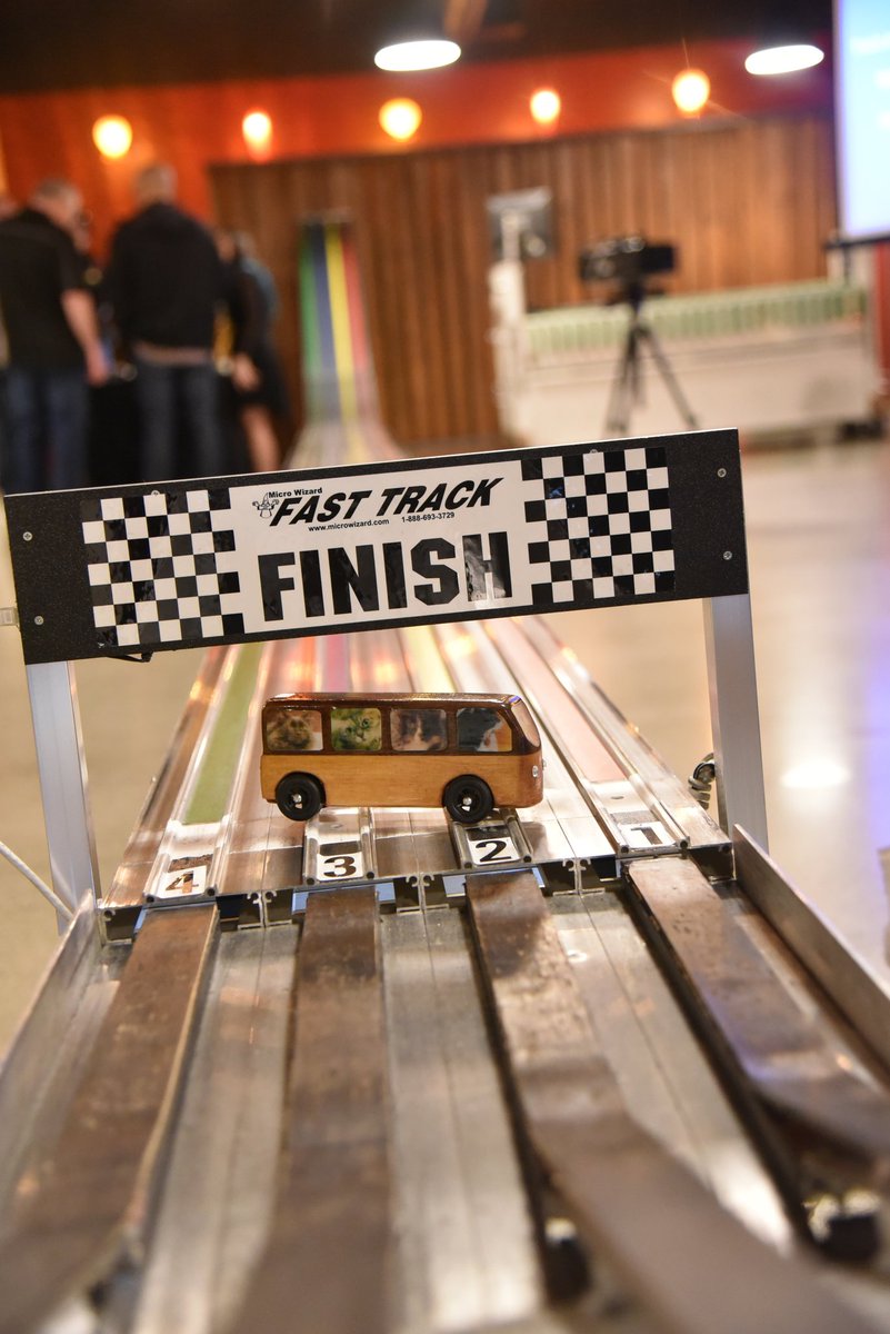 #Protip: Try to design your Pineblock car to stay ON the track.  Even if it's a van full of cats.  And don't forget to join us on June 8th!