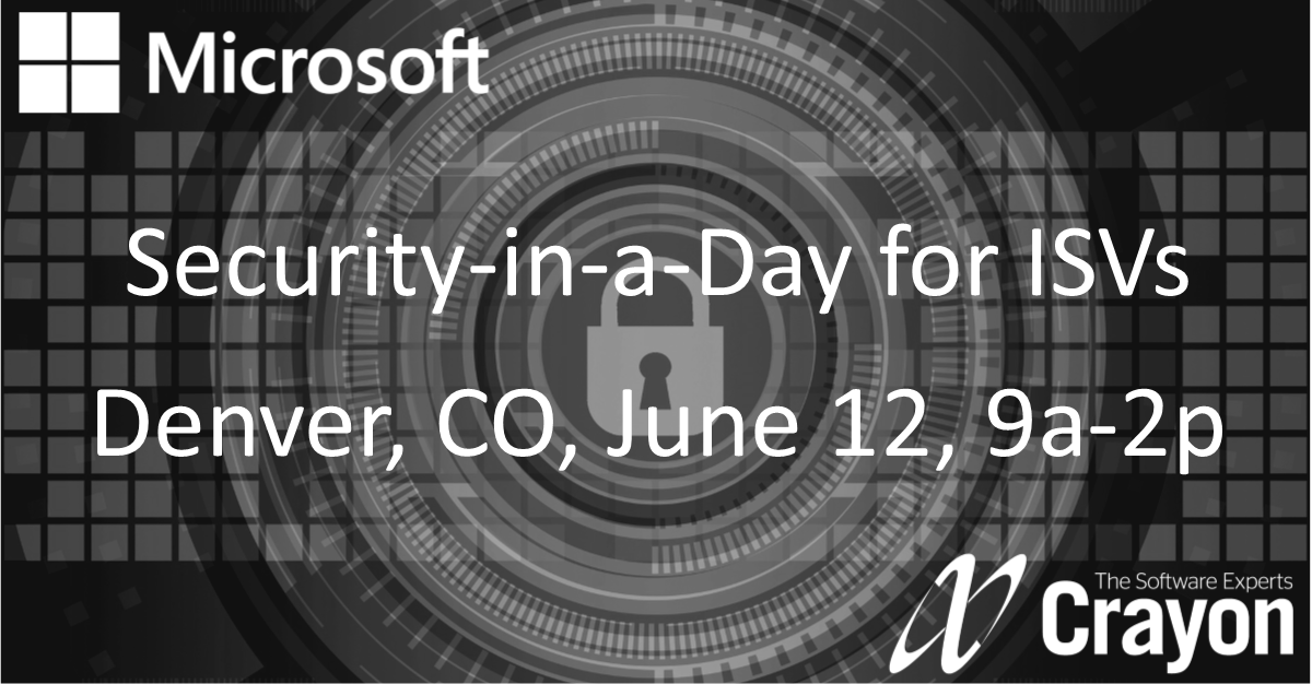 CrayonIT's tweet photo. Join @Microsoft and @CrayonIT for an ISV workshop: https://t.co/iANvam1DQ8  #SIAD #ISVSIAD https://t.co/VctQXWR6Cm