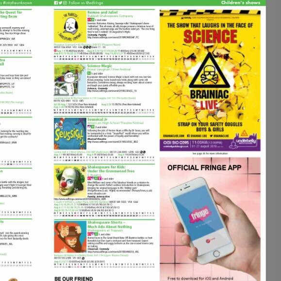 RubbishShakes's tweet photo. The @edfringe programmeโs dropped and there we are! Page 49 @ThePleasance Courtyard for @PleasanceKids for the full run. Will we see your smiley faces there?
#intotheunknown #edfringe #edfeinge2018 #edinburghfringefestival #familyfriendly #pleasance #pleasancekids #shakespeare https://t.co/I27FdWltML