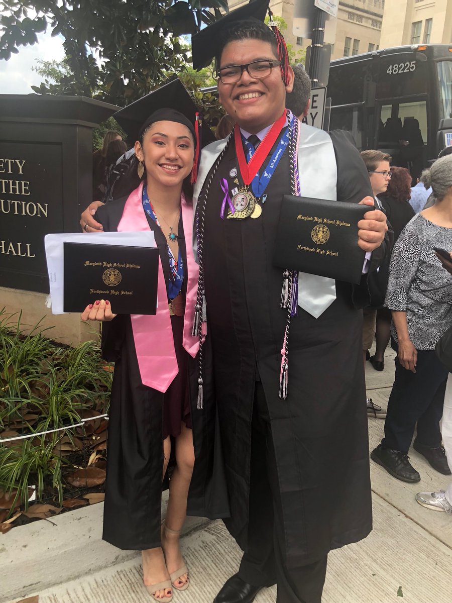 NorthwoodCheer's tweet photo. SO PROUD! Towson is so LUCKY to have @Gabbyy_Orellana & @Maurici0Angel 🎓🐯❤️🎉 #NHSVCAlumni https://t.co/IOn2xKMvjC
