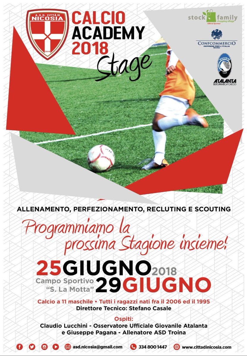 cittadinicosia's tweet photo. CALCIO: gli stage estivi dell’ASD Città di Nicosia https://t.co/jus8tz6Pvp https://t.co/ua6AbcMgBk