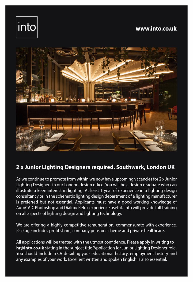#junior #lighting #designers #wanted #intolighting