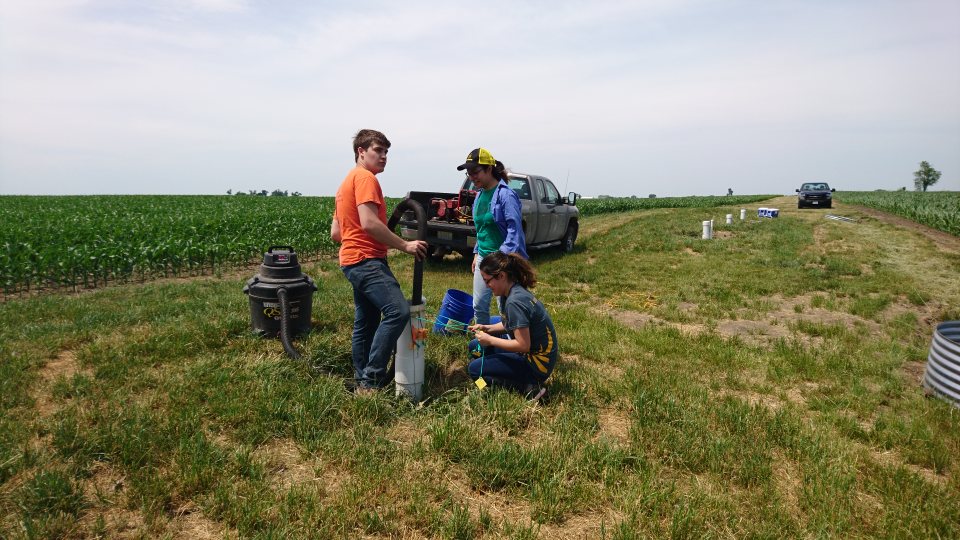 MN_DrainDrop's tweet photo. Just got these pics from the #bioreactor crew. Is that a shopvac being used to harvest woodchips for analysis? Love it! #NeverKnowWhatToExpect #FieldWork @Niranga_Wick https://t.co/ZYmVtxSWrX