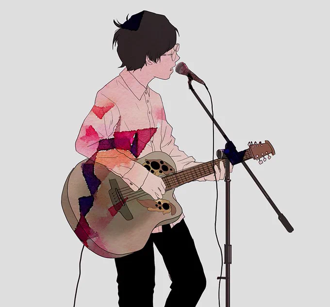 中学生（現在は高1）が作った曲とは思えぬ心動かされる音楽を聴き、パワーもらいました！何かに感動するとエネルギーになりますね☺️❗️というわけで勢いで崎山くん描いちゃいました。
水彩の素材はPixivのリタさんからお借りしました。… 
